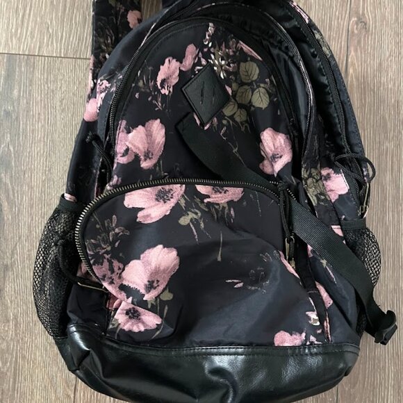 Mossimo Supply Co Pink Black Nylon 15"X12"X5" Backpack Bag - Picture 12 of 12